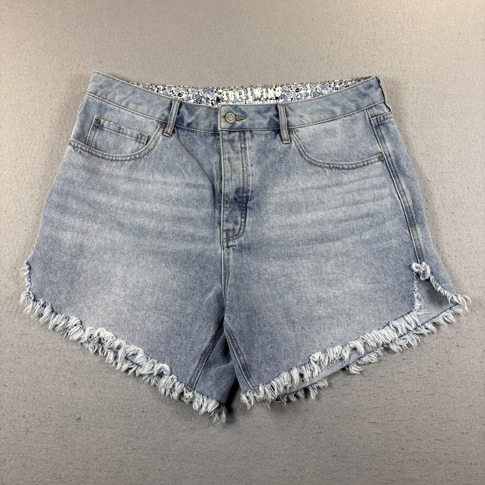 Idyllwind Miranda Lambert‎ Denim Shorts Sz 16 Fringe Pockets Cotton Blend Blue